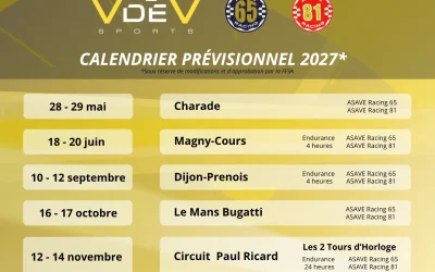 Calendrier 2027 V de V Sports : 3 courses d’endurance au programme