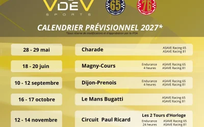 Calendrier 2027 V de V Sports : 3 courses d’endurance au programme